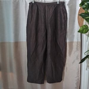 Eileen Fisher size L cropped silk linen pants
